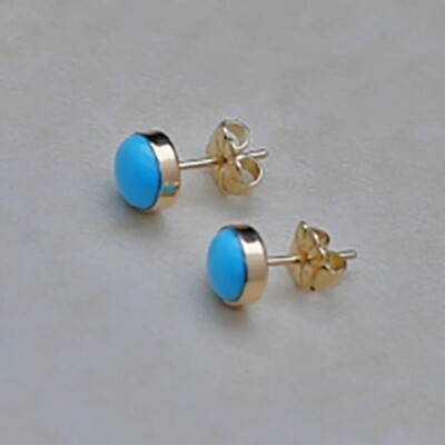 6mm 14kt gold stud earrings