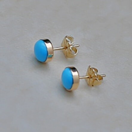 6mm 14kt gold stud earrings