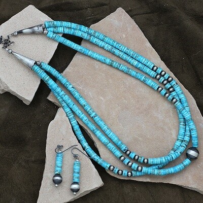 Santa Domingo necklace with Kingman Turquoise