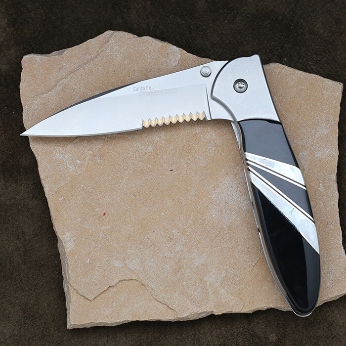 Kershaw knife with Onyx &amp; mother of pearl inlay-SFS 123