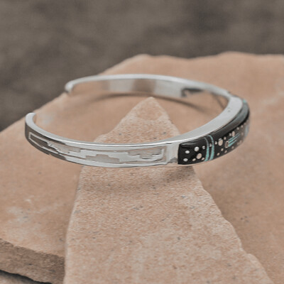 Navajo Inlay Night Sky Bracelet- MARTY YAZZIE