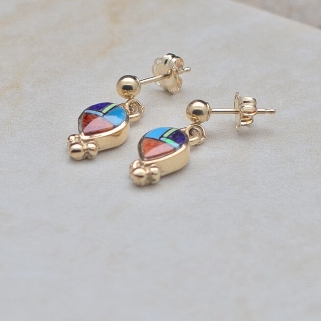 14kt. gold Tear drop shaped dangle earrings
