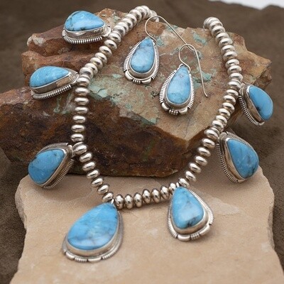 7-Stone Kingman turquoise necklace set