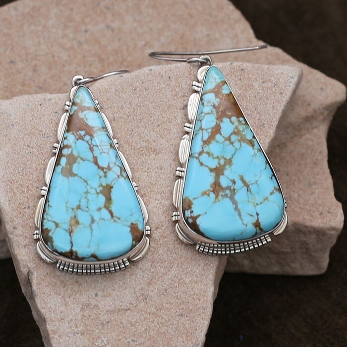 Large tear drop shape dangle earrings - ANA 1498