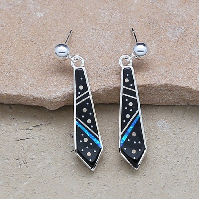 Night Sky design medium sized dangle earrings - NS 127