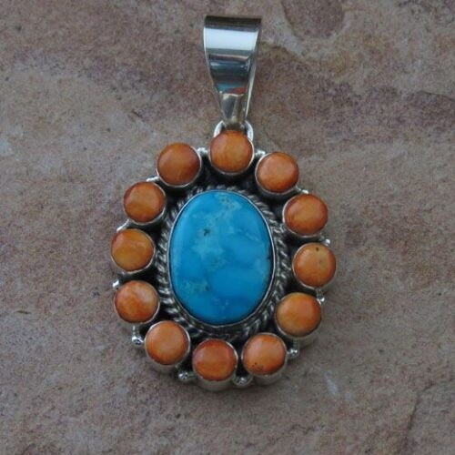 Silver Pendant- Turquoise, Oyster 1711