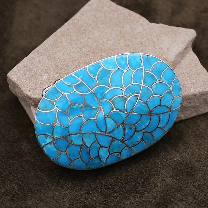Zuni inlay belt buckle by artist Lynette Johnson-Zuni 188