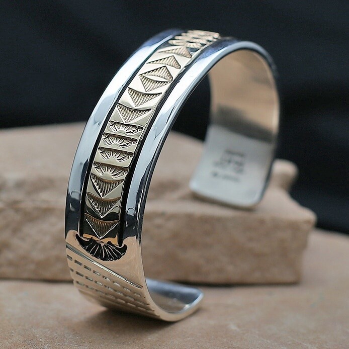 Marc Antia large cuff bracelet - Sterling silver &amp; 14kt. Gold overlay