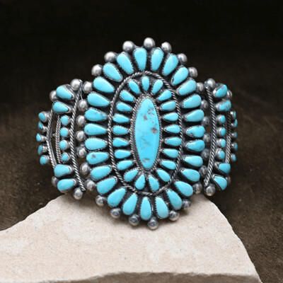 1960’s Cluster bracelet w/ Lone Mountain Turquoise