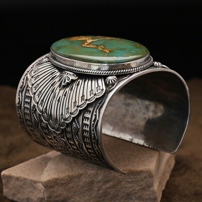Royston turq bracelet by Navajo artist Sunshine Reeves