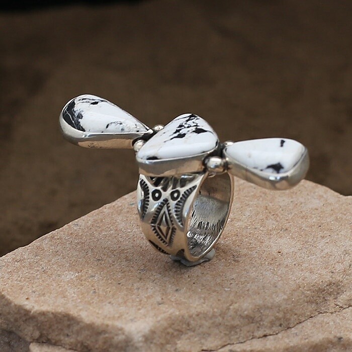 3-stone contemporary adjustable ring