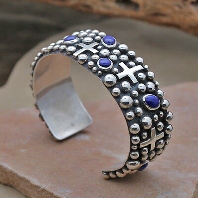 D. Wylie 1" bracelet-rain drop design & lapis