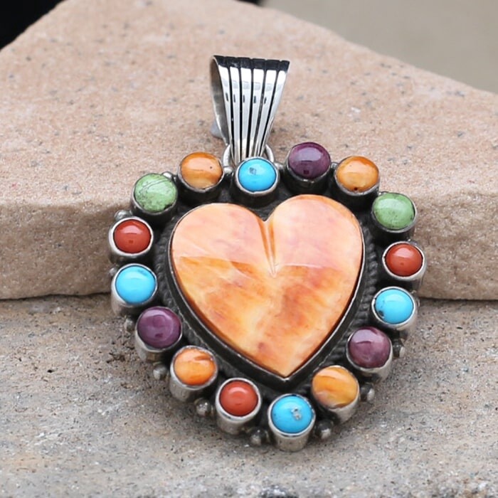 Multi-Color heart pendant