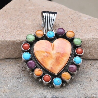 Multi-Color heart pendant