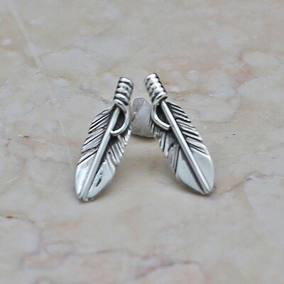Small feather post earring- Navajo artist Lena Platero
