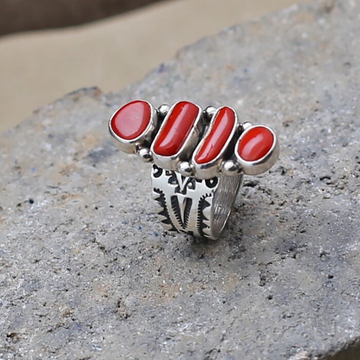 Adjustable coral ring by Bernyse Chavez