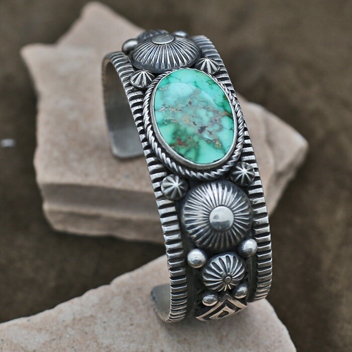 Xtra large cuff bracelet w/Sonoran gold turquoise