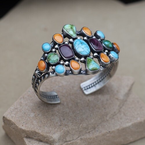 Navajo Multi-Color cluster bracelet - BIL 466