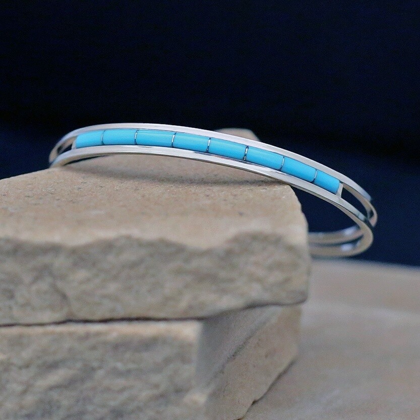 Zuni single row inlay bracelet