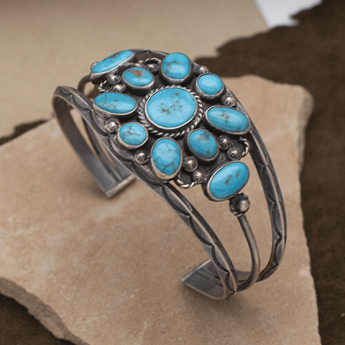 Vintage 1960's Blue Gem Turquoise bracelet