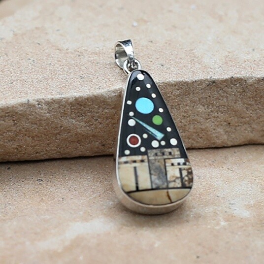 Adobe Pueblo pendant by artist Shirley Henry-ANA 1364