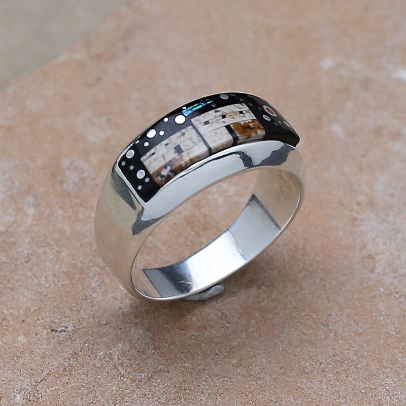Adobe Pueblo band ring, Ring Size: R04P