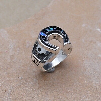 Horse shoe night sky ring, Ring Size: NS140