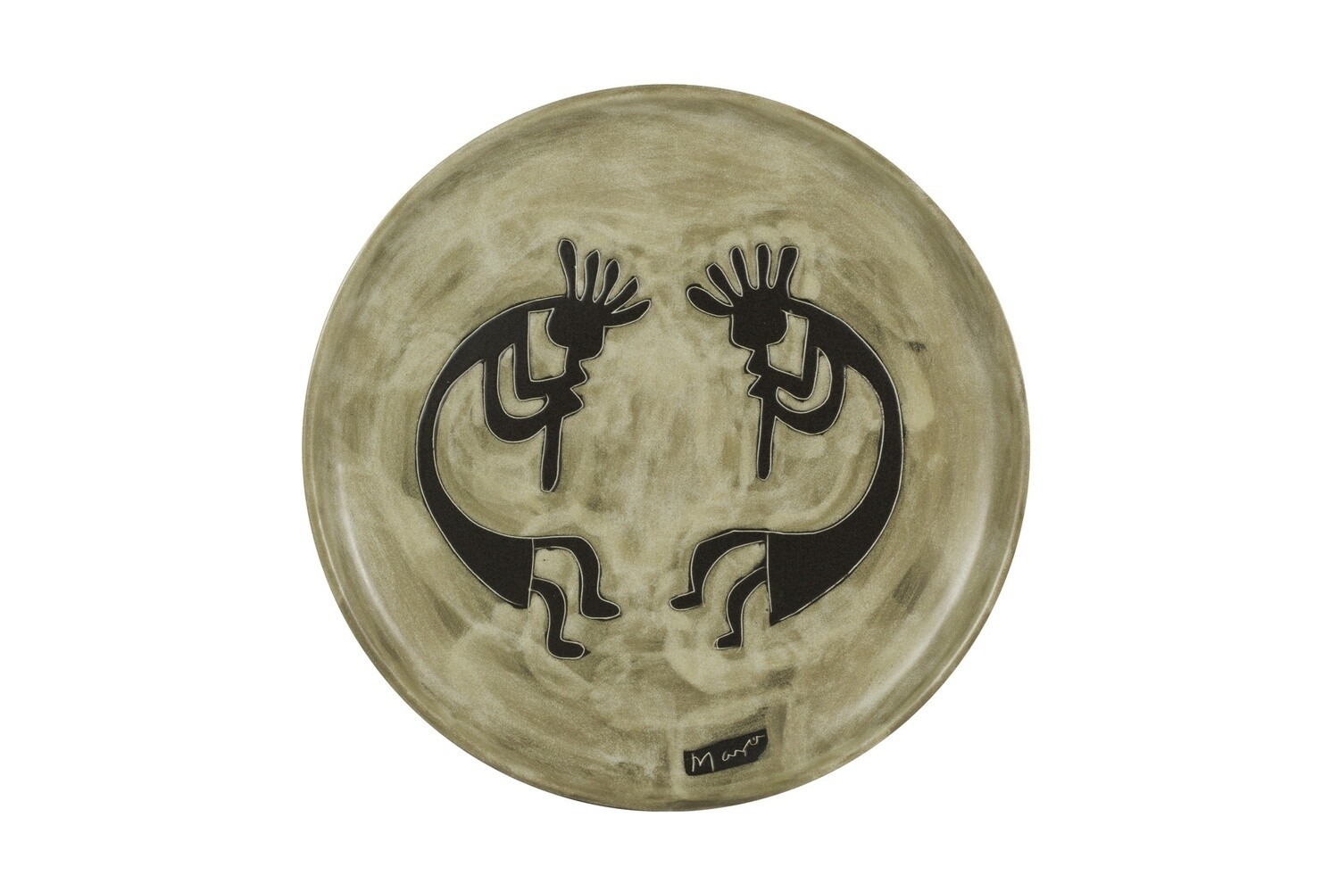 Mara Stoneware round plate-Kokopelli