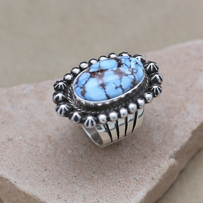 Large golden hills turquoise ring-, Ring Size: Bil781