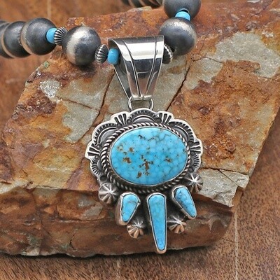 Contemporary Kingman turquoise necklace set