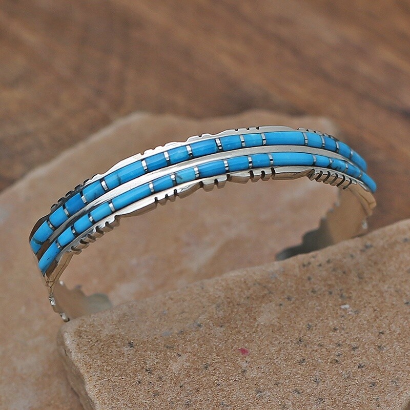 Zuni 2-row channel inlay bracelet