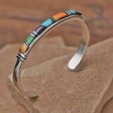 Multicolor channel inlay bracelet