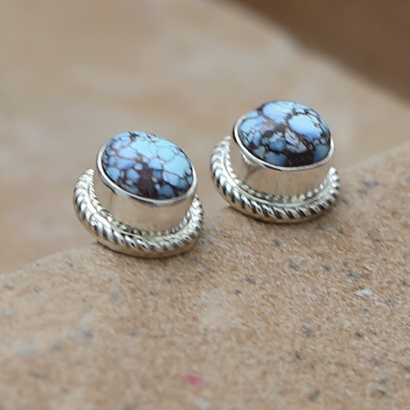Round Golden hills turquoise earrings