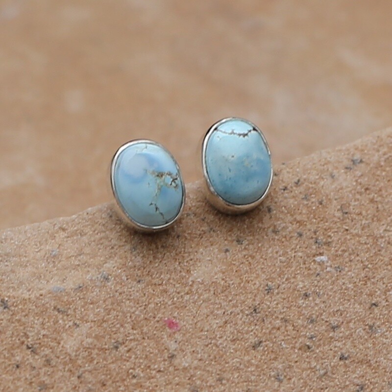 Oval Golden Hills turquoise earrings
