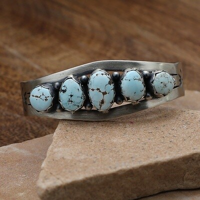 5-stone Dry Creek turquoise bracelet