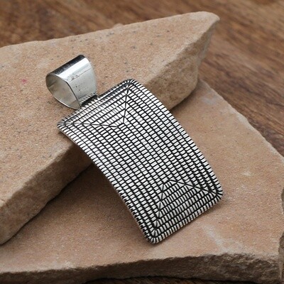 Basket Weave large rectangular pendant