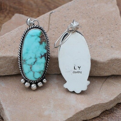 Large oval Kingman turquoise earrings