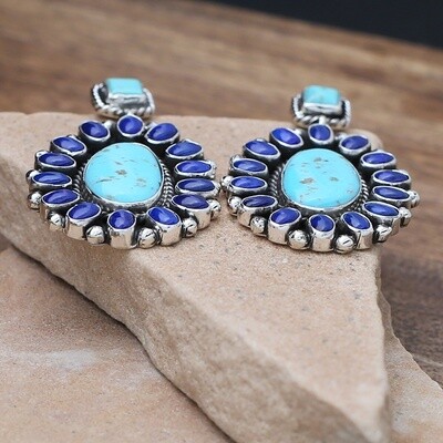 Large cluster dangle earrings