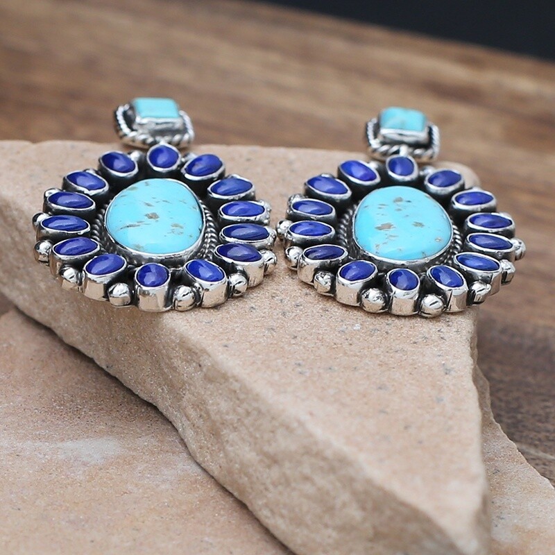Large cluster dangle earrings
