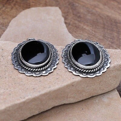 Large black onyx earrings