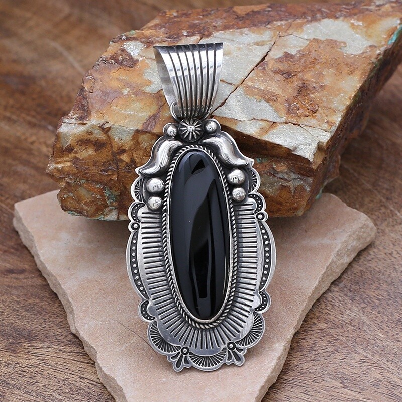 Large black onyx pendant