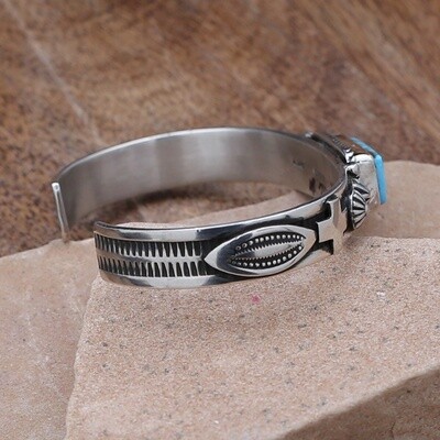 Rectangular Kingman turquoise bracelet