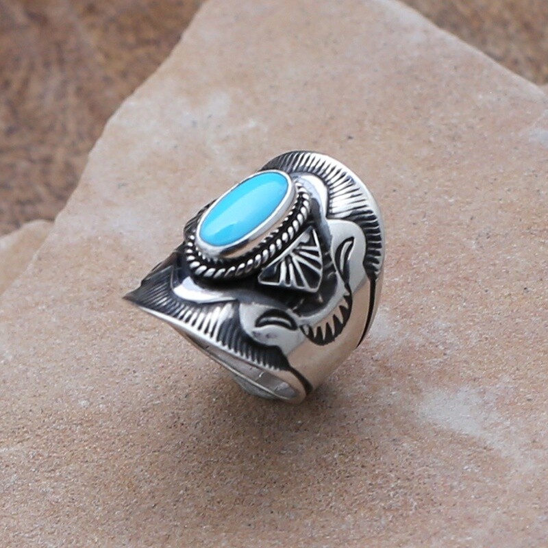 Wide band ring by artist Derrick Gordon, Ring Size: BC1461