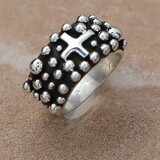 Thin band ring w/ Rain Drop &amp; Cross design, Ring Size: Bil829