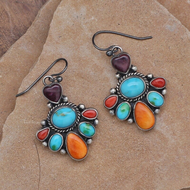 Navajo cluster earrings