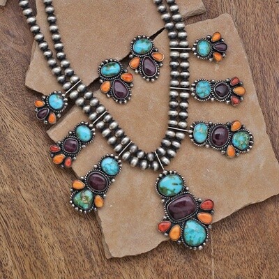 Multicolor necklace set by Angela Martin