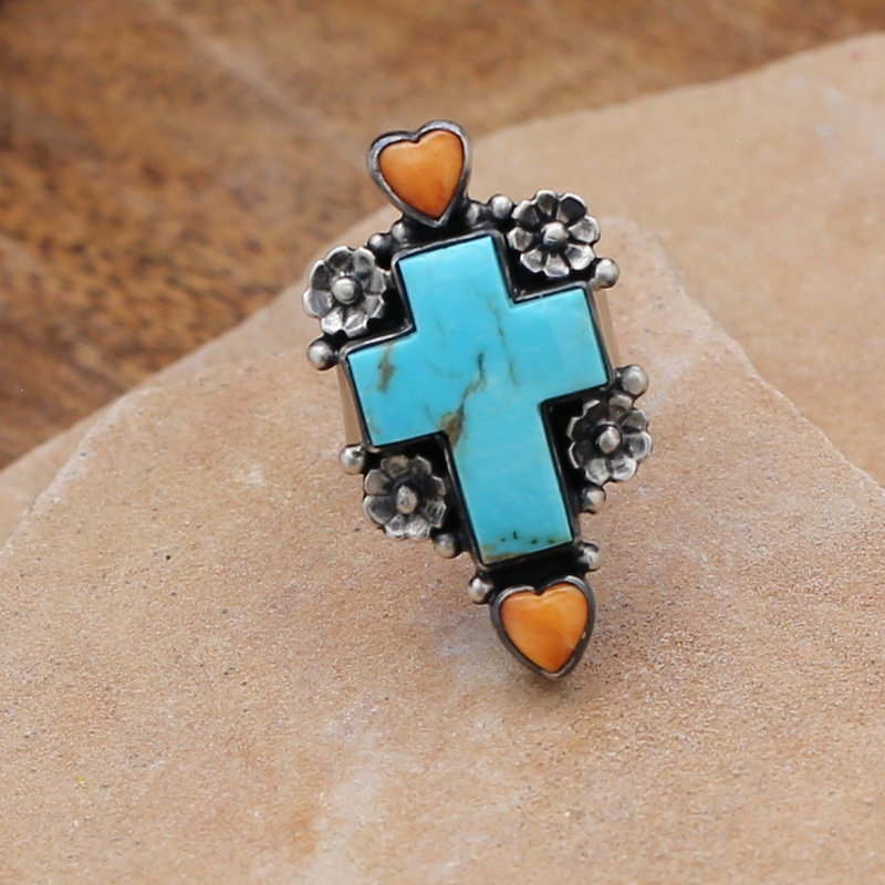 Turquoise cross sales ring