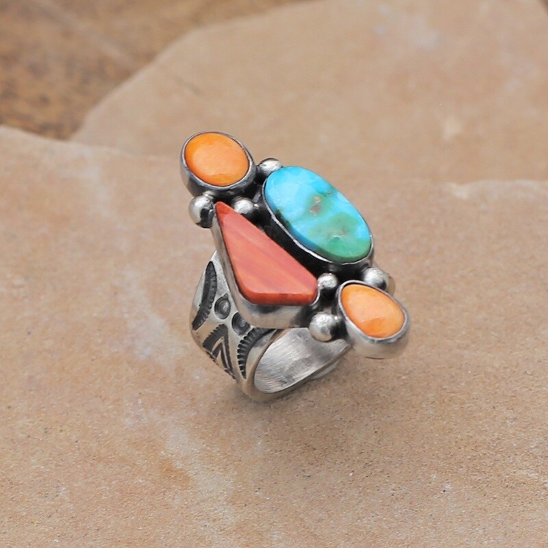 Multicolor 4-stone ring