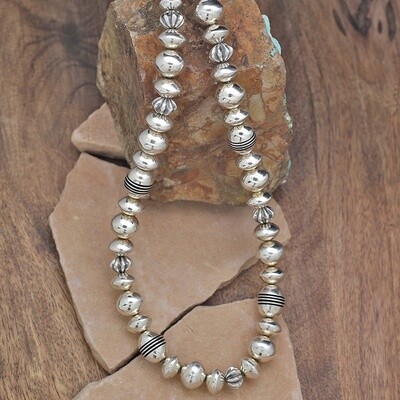 24" Sterling silver beads