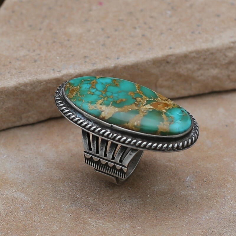 Large oval turquoise ring